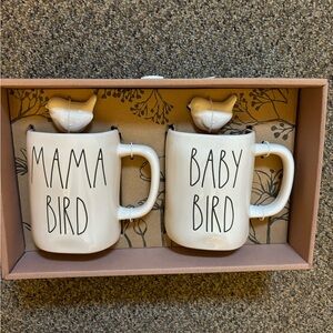 Rae Dunn Cream Mugs Set - Mama Bird & Baby Bird